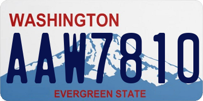 WA license plate AAW7810