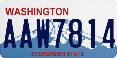 WA license plate AAW7814