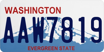 WA license plate AAW7819