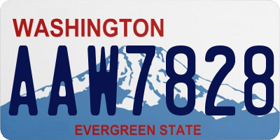 WA license plate AAW7828