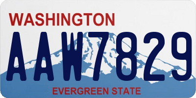 WA license plate AAW7829