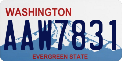 WA license plate AAW7831