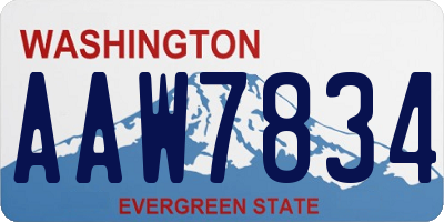 WA license plate AAW7834