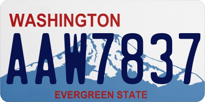WA license plate AAW7837