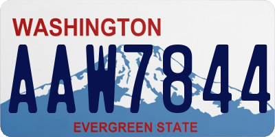 WA license plate AAW7844