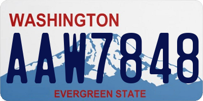 WA license plate AAW7848