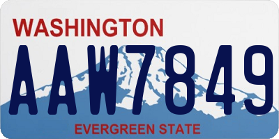 WA license plate AAW7849
