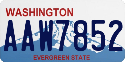 WA license plate AAW7852