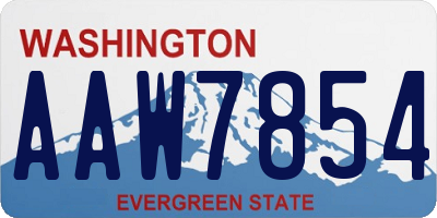 WA license plate AAW7854