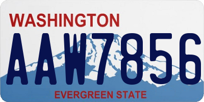 WA license plate AAW7856