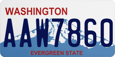 WA license plate AAW7860