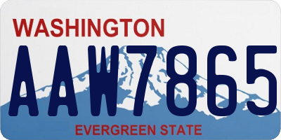 WA license plate AAW7865