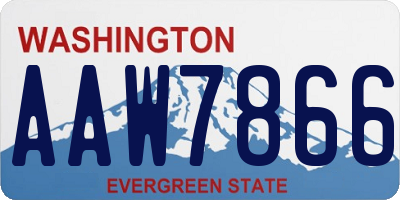 WA license plate AAW7866