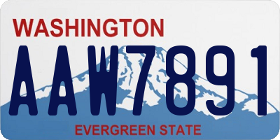 WA license plate AAW7891