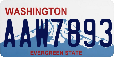 WA license plate AAW7893