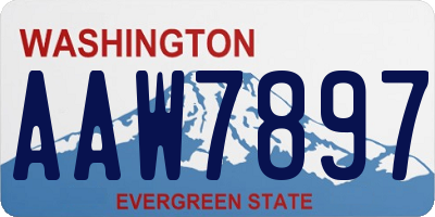 WA license plate AAW7897