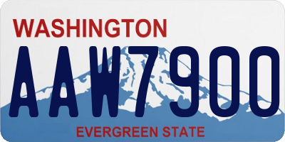 WA license plate AAW7900