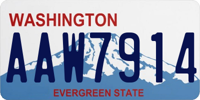 WA license plate AAW7914