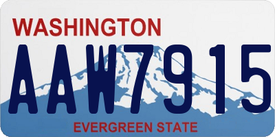 WA license plate AAW7915