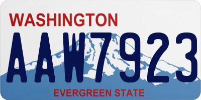WA license plate AAW7923