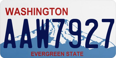 WA license plate AAW7927