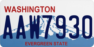WA license plate AAW7930