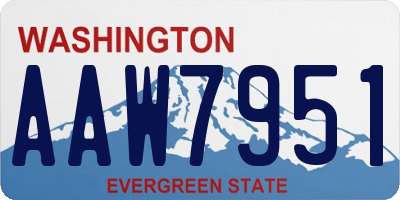 WA license plate AAW7951