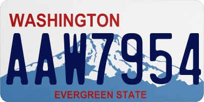 WA license plate AAW7954