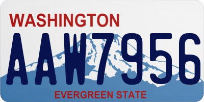 WA license plate AAW7956