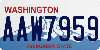 WA license plate AAW7959