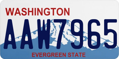 WA license plate AAW7965