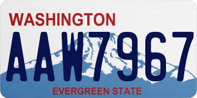 WA license plate AAW7967