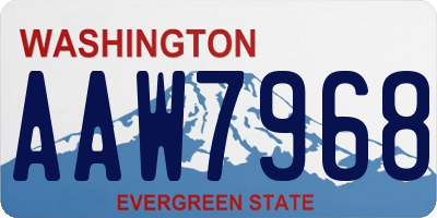 WA license plate AAW7968