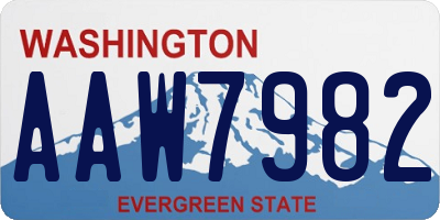 WA license plate AAW7982