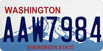 WA license plate AAW7984