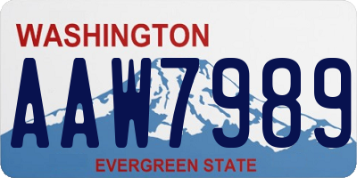 WA license plate AAW7989