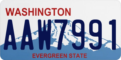 WA license plate AAW7991