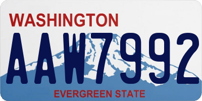 WA license plate AAW7992