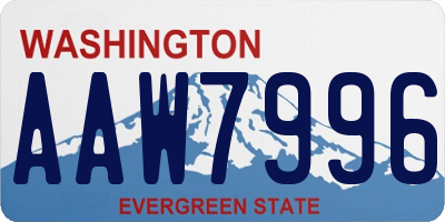 WA license plate AAW7996