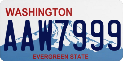 WA license plate AAW7999