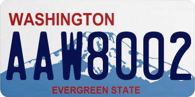 WA license plate AAW8002