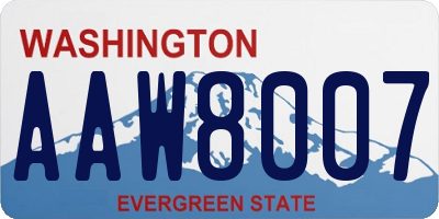 WA license plate AAW8007