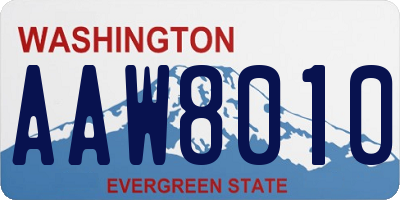 WA license plate AAW8010