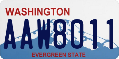 WA license plate AAW8011