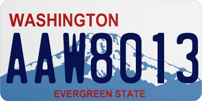 WA license plate AAW8013