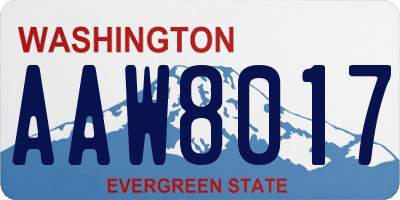 WA license plate AAW8017