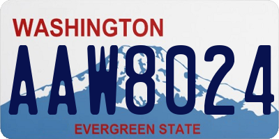 WA license plate AAW8024