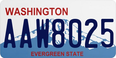 WA license plate AAW8025
