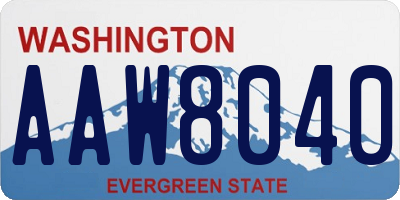 WA license plate AAW8040
