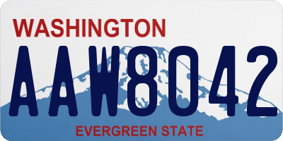 WA license plate AAW8042
